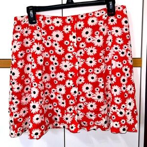 Mini flowy floral red skirt